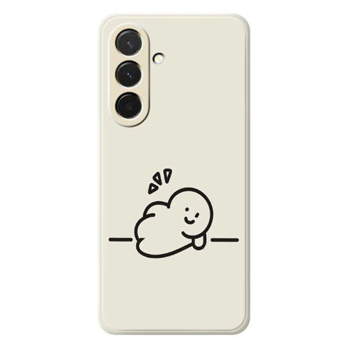 For Samsung Galaxy A36 5G Case Stick Figure Pattern Printing Straight Edge TPU Phone Back Cover - Beige - 1