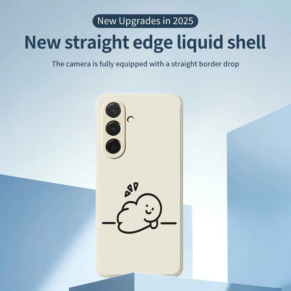For Samsung Galaxy A36 5G Case Stick Figure Pattern Printing Straight Edge TPU Phone Back Cover - Beige - 3