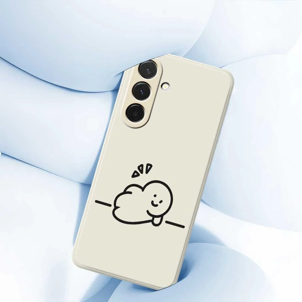 For Samsung Galaxy A36 5G Case Stick Figure Pattern Printing Straight Edge TPU Phone Back Cover - Beige - 5
