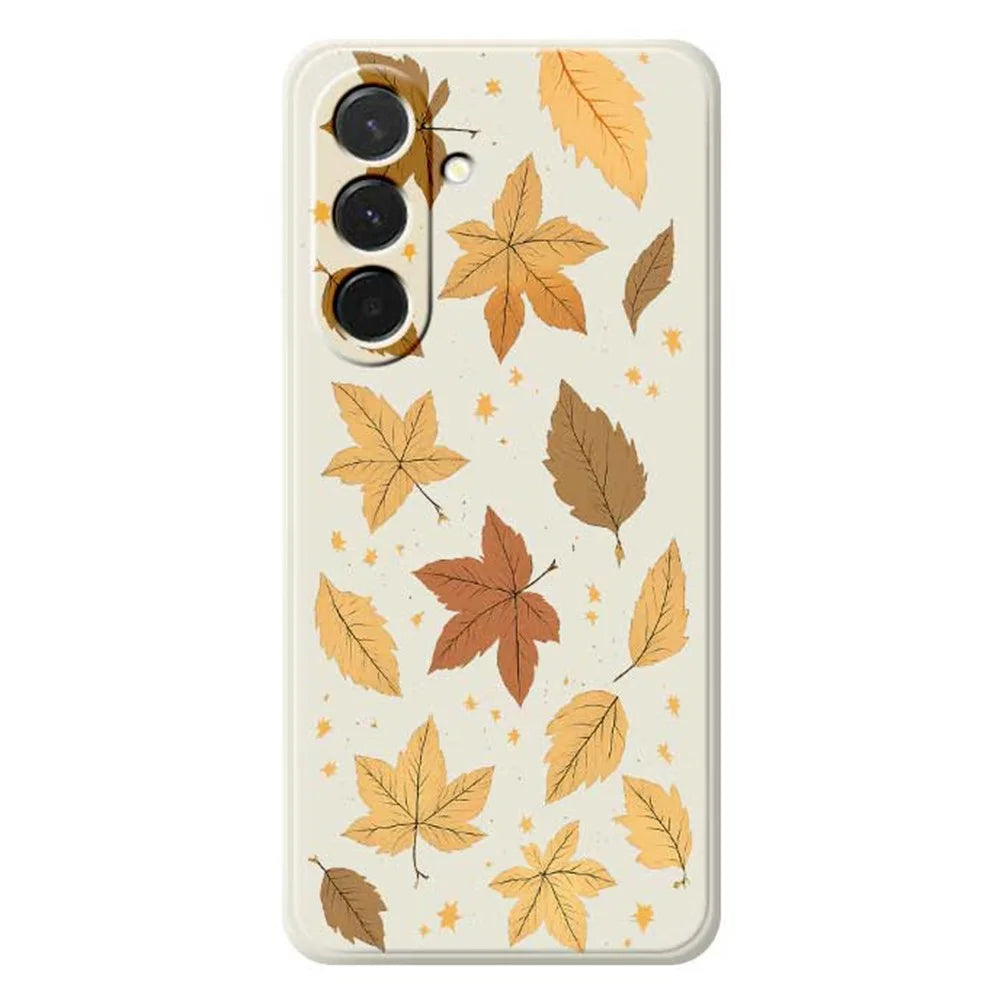For Samsung Galaxy A36 5G Case Maple Leaves Pattern Printing Straight Edge TPU Phone Back Cover - Beige - 1