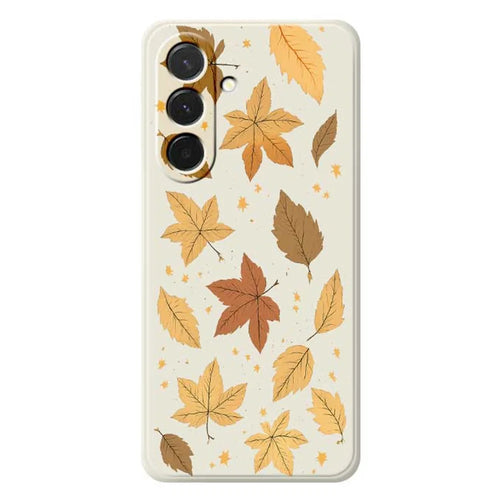 For Samsung Galaxy A36 5G Case Maple Leaves Pattern Printing Straight Edge TPU Phone Back Cover - Beige - 1