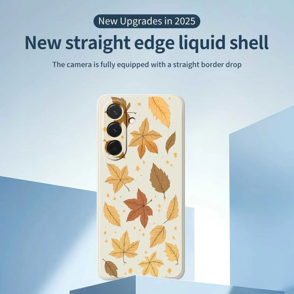 For Samsung Galaxy A36 5G Case Maple Leaves Pattern Printing Straight Edge TPU Phone Back Cover - Beige - 3