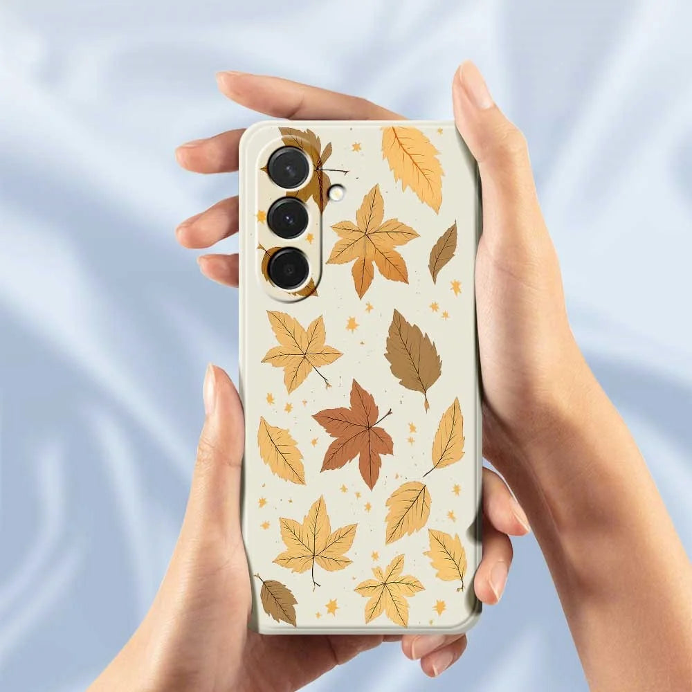 For Samsung Galaxy A36 5G Case Maple Leaves Pattern Printing Straight Edge TPU Phone Back Cover - Beige - 6