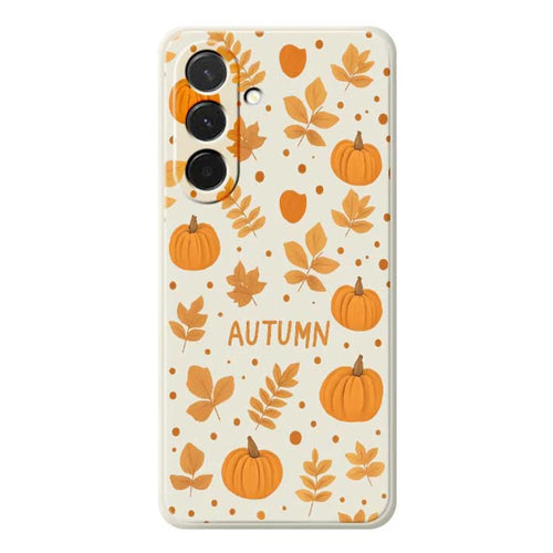 For Samsung Galaxy A36 5G Case Autumn Theme Pattern Printing Straight Edge TPU Phone Back Cover - Beige - 1