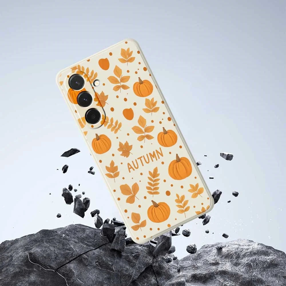 For Samsung Galaxy A36 5G Case Autumn Theme Pattern Printing Straight Edge TPU Phone Back Cover - Beige - 7
