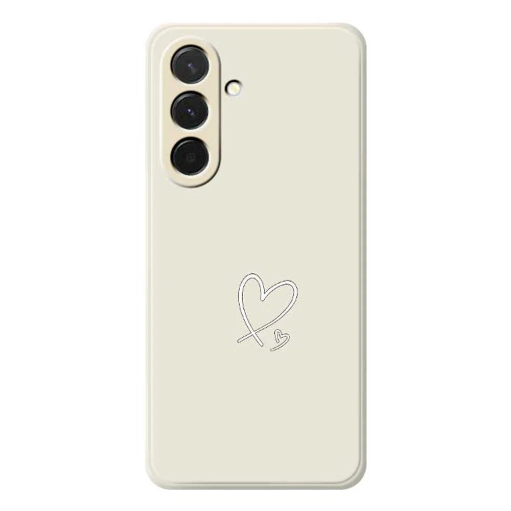 For Samsung Galaxy A36 5G Case White Love Pattern Printing Straight Edge TPU Phone Back Cover - Beige - 1