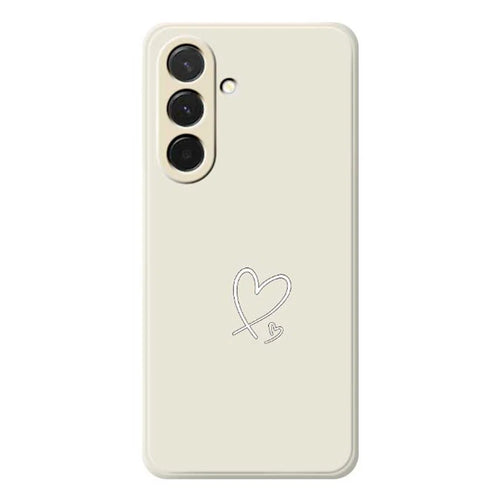 For Samsung Galaxy A36 5G Case White Love Pattern Printing Straight Edge TPU Phone Back Cover - Beige - 1