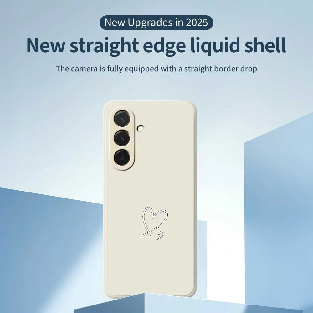 For Samsung Galaxy A36 5G Case White Love Pattern Printing Straight Edge TPU Phone Back Cover - Beige - 3