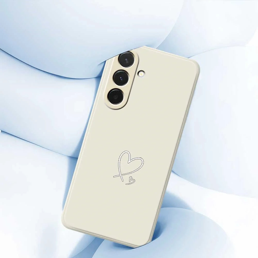 For Samsung Galaxy A36 5G Case White Love Pattern Printing Straight Edge TPU Phone Back Cover - Beige - 5