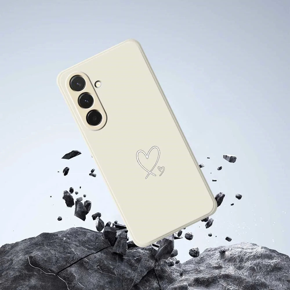 For Samsung Galaxy A36 5G Case White Love Pattern Printing Straight Edge TPU Phone Back Cover - Beige - 7