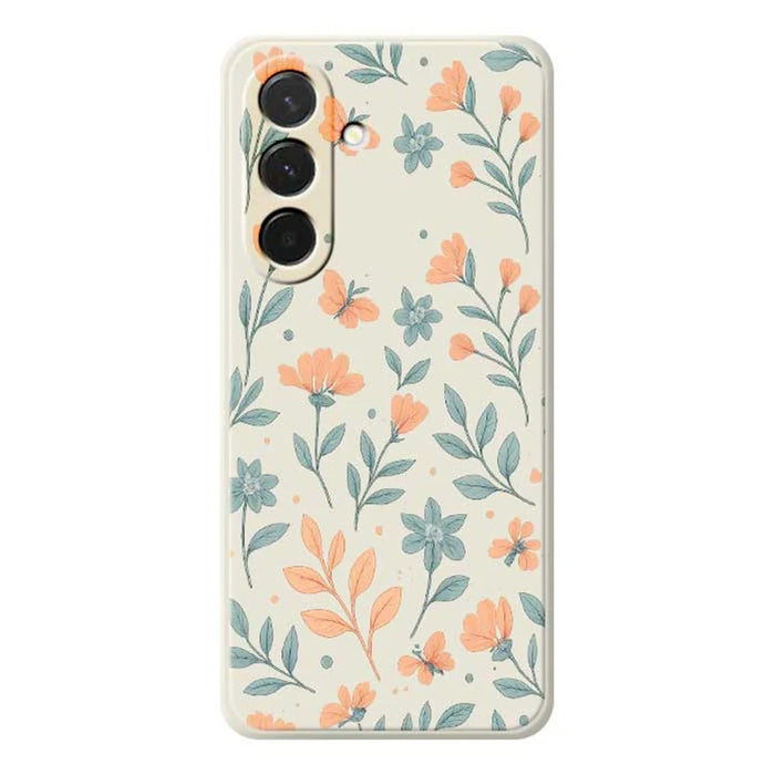 For Samsung Galaxy A36 5G Case Yellow Flowers Pattern Printing Straight Edge TPU Phone Back Cover - Beige - 1