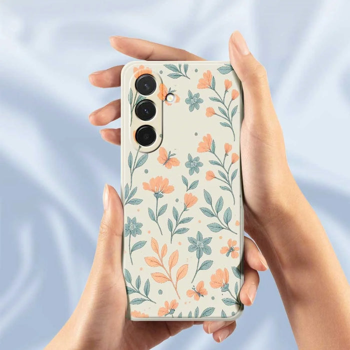 For Samsung Galaxy A36 5G Case Yellow Flowers Pattern Printing Straight Edge TPU Phone Back Cover - Beige - 6