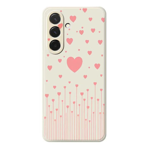 For Samsung Galaxy A36 5G Case Pink Love Pattern Printing Straight Edge TPU Phone Back Cover - Beige - 1