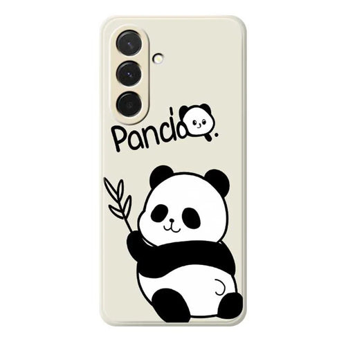 For Samsung Galaxy A36 5G Case Panda Pattern Printing Straight Edge TPU Phone Back Cover - Beige - 1