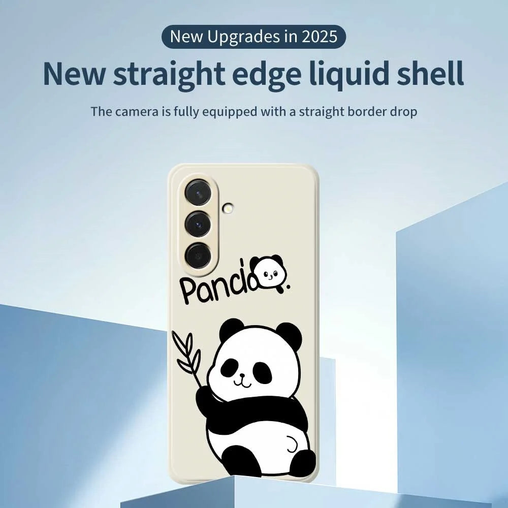 For Samsung Galaxy A36 5G Case Panda Pattern Printing Straight Edge TPU Phone Back Cover - Beige - 3