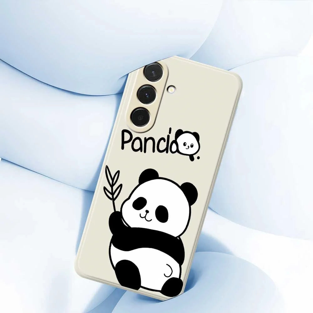 For Samsung Galaxy A36 5G Case Panda Pattern Printing Straight Edge TPU Phone Back Cover - Beige - 5