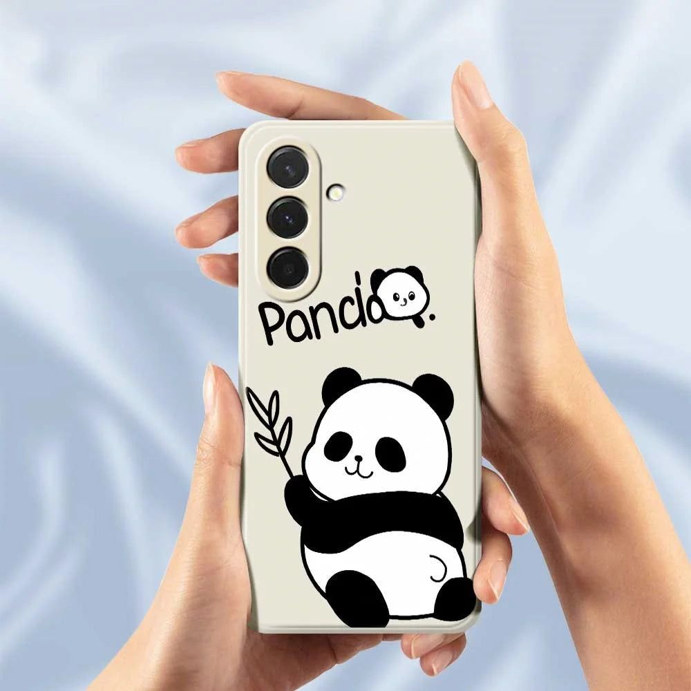 For Samsung Galaxy A36 5G Case Panda Pattern Printing Straight Edge TPU Phone Back Cover - Beige - 6