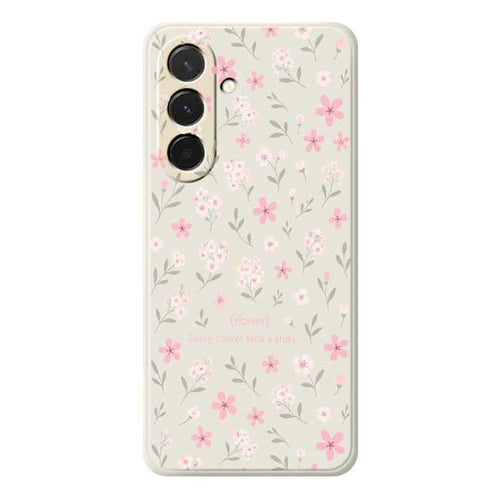 For Samsung Galaxy A36 5G Case Small Flower Pattern Printing Straight Edge TPU Phone Back Cover - Beige - 1