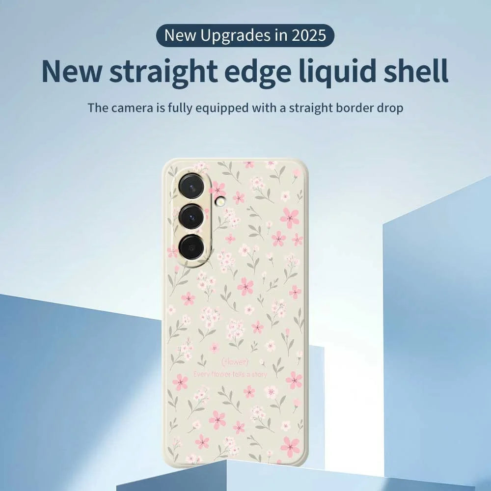 For Samsung Galaxy A36 5G Case Small Flower Pattern Printing Straight Edge TPU Phone Back Cover - Beige - 3