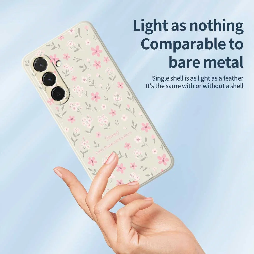 For Samsung Galaxy A36 5G Case Small Flower Pattern Printing Straight Edge TPU Phone Back Cover - Beige - 4