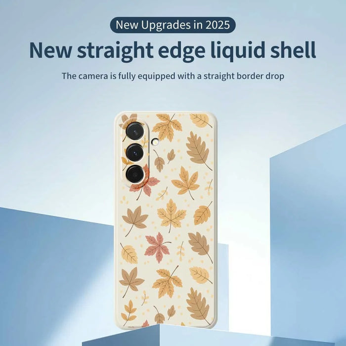 For Samsung Galaxy A36 5G Case Leaves Pattern Printing Straight Edge TPU Phone Back Cover - Beige - 3