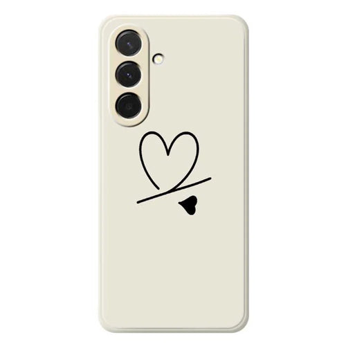 For Samsung Galaxy A36 5G Case Black Love Pattern Printing Straight Edge TPU Phone Back Cover - Beige - 1