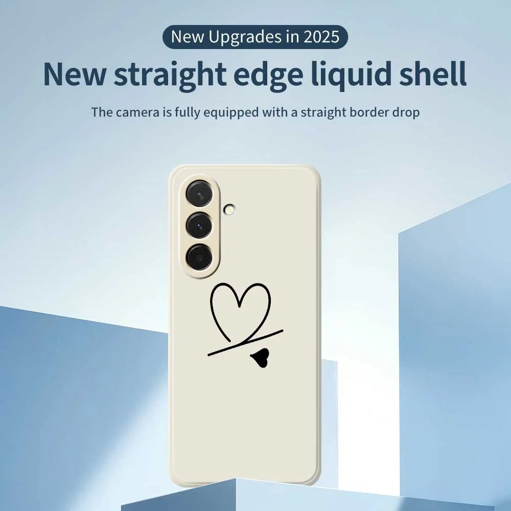 For Samsung Galaxy A36 5G Case Black Love Pattern Printing Straight Edge TPU Phone Back Cover - Beige - 3