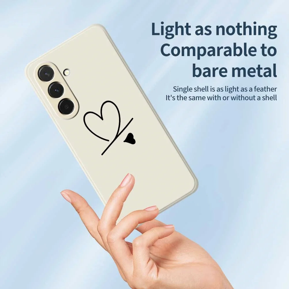 For Samsung Galaxy A36 5G Case Black Love Pattern Printing Straight Edge TPU Phone Back Cover - Beige - 4