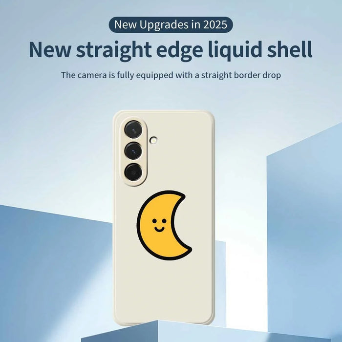 For Samsung Galaxy A36 5G Case Yellow Moon Pattern Printing Straight Edge TPU Phone Back Cover - Beige - 3
