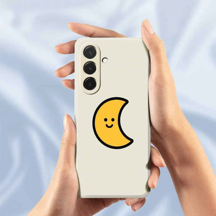 For Samsung Galaxy A36 5G Case Yellow Moon Pattern Printing Straight Edge TPU Phone Back Cover - Beige - 6