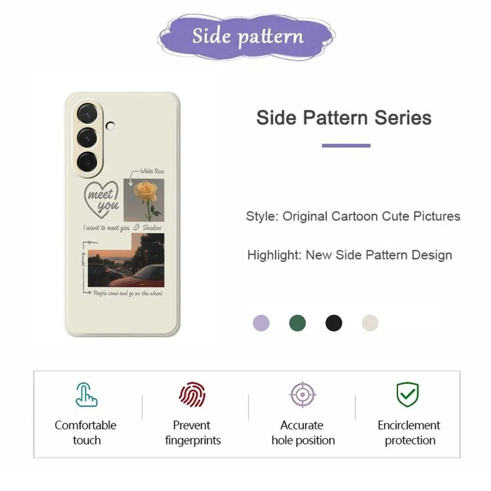 For Samsung Galaxy A36 5G Case Meet You Photo Pattern Printing Straight Edge TPU Phone Back Cover - Beige - 2