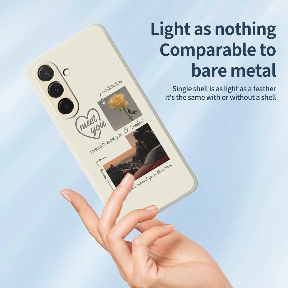 For Samsung Galaxy A36 5G Case Meet You Photo Pattern Printing Straight Edge TPU Phone Back Cover - Beige - 4