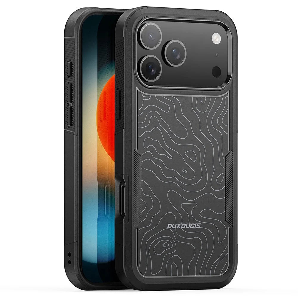 DUX DUCIS SHLD Series For iPhone 17 Pro Max Magnetic Case 10FT Drop Protection PC + TPU Phone Cover - Contour Pattern - 1