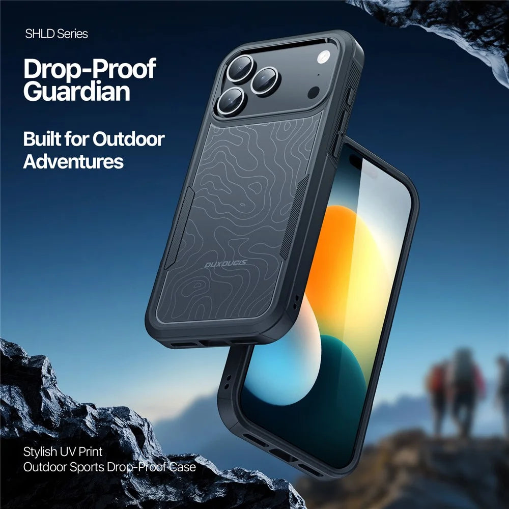 DUX DUCIS SHLD Series For iPhone 17 Pro Max Magnetic Case 10FT Drop Protection PC + TPU Phone Cover - Contour Pattern - 4
