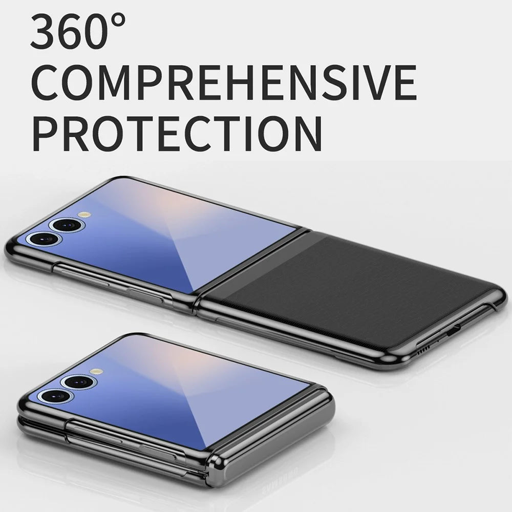 For Samsung Galaxy Z Flip7 5G Case Clear PC Electroplating Hard Phone Cover - Black - 3