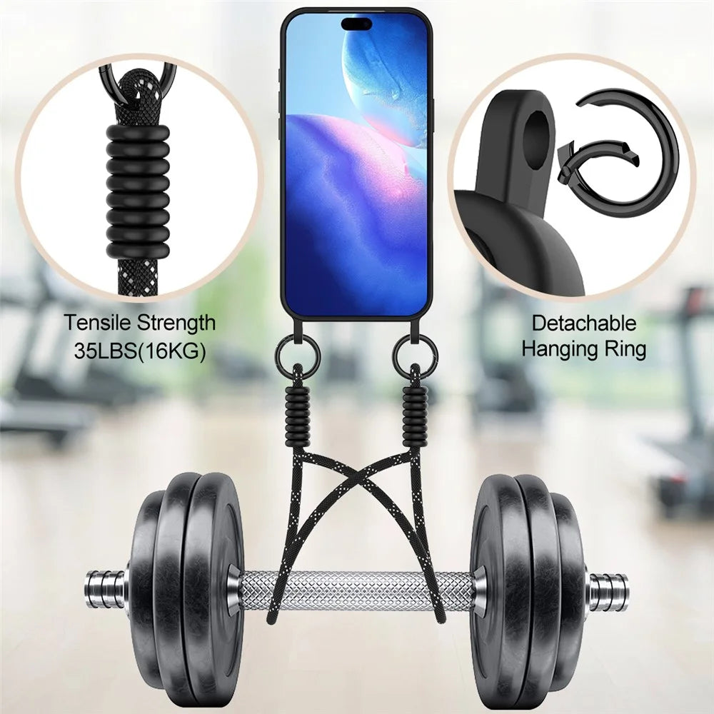 For iPhone 17 Pro Max Case Liquid Silicone Card Holder Phone Back Cover with Wrist Strap - Black - 4