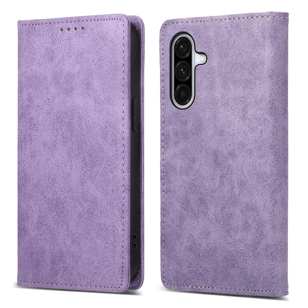 For Samsung Galaxy A18 5G / A18 4G / A17 5G / A17 4G / A26 5G Wallet Case RFID Blocking PU Leather Phone Cover - Purple - 1