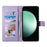 For Samsung Galaxy S25 FE Case Rhombus Stitching Wallet Stand Leather Phone Cover with Long  /  Short Strap - Purple - 2
