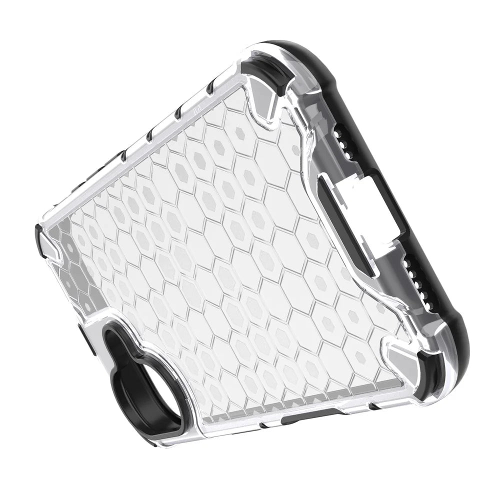 For iPhone 17 Case Honeycomb Shape Shockproof PC + TPU Phone Cover - Grey - 5
