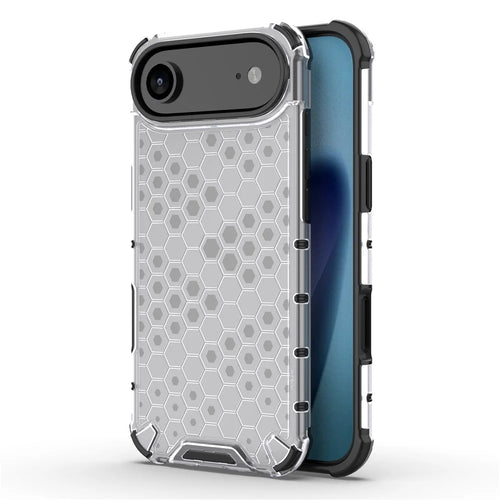For iPhone Air Case Honeycomb Shape Shockproof PC + TPU Phone Cover - Grey - 1