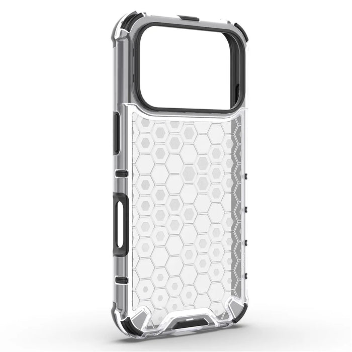 For iPhone 17 Pro Case Honeycomb Shape Shockproof PC + TPU Phone Cover - Grey - 2
