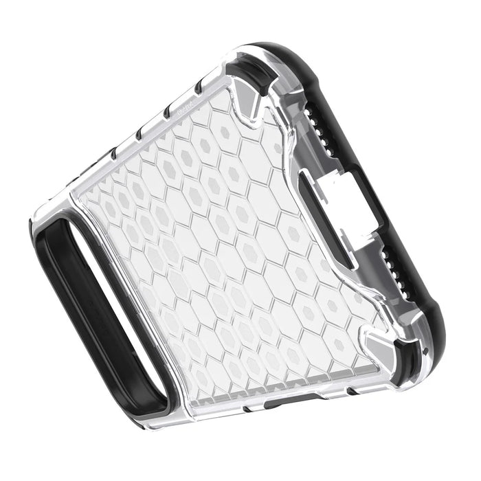 For iPhone 17 Pro Case Honeycomb Shape Shockproof PC + TPU Phone Cover - Grey - 3