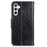 For Samsung Galaxy S25 FE Case Nappa Texture Split Leather Wallet Phone Cover - Black - 7