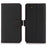 For iPhone SE (2022)  /  (2020)  /  8  /  7 Stand Case Litchi Texture Genuine Cow Leather Wallet Phone Cover RFID Blocking - Black  /  Red - 1