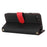 For iPhone SE (2022)  /  (2020)  /  8  /  7 Stand Case Litchi Texture Genuine Cow Leather Wallet Phone Cover RFID Blocking - Black  /  Red - 4