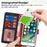 For iPhone SE (2022)  /  (2020)  /  8  /  7 Stand Case Litchi Texture Genuine Cow Leather Wallet Phone Cover RFID Blocking - Black  /  Red - 6