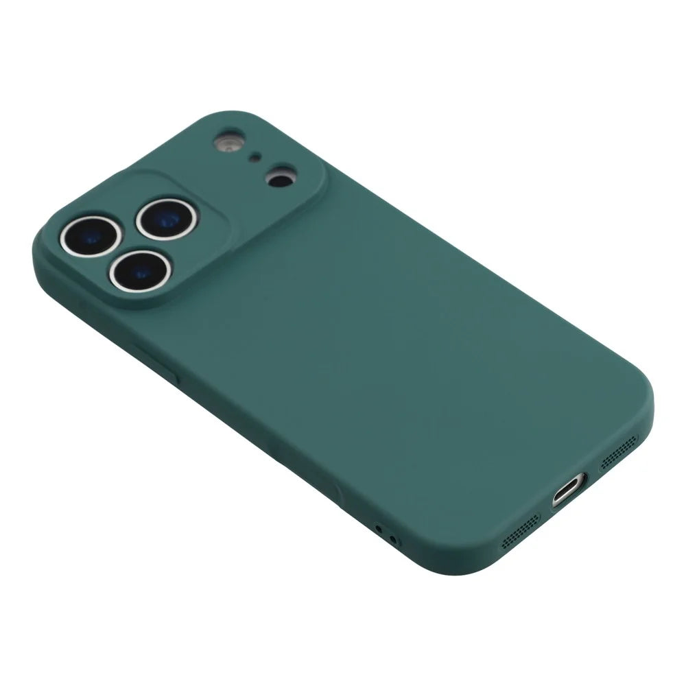 For iPhone 17 Pro Max Case TPU Back Soft Anti-Scratch Fiber Lining Phone Cover - Army Green - 4