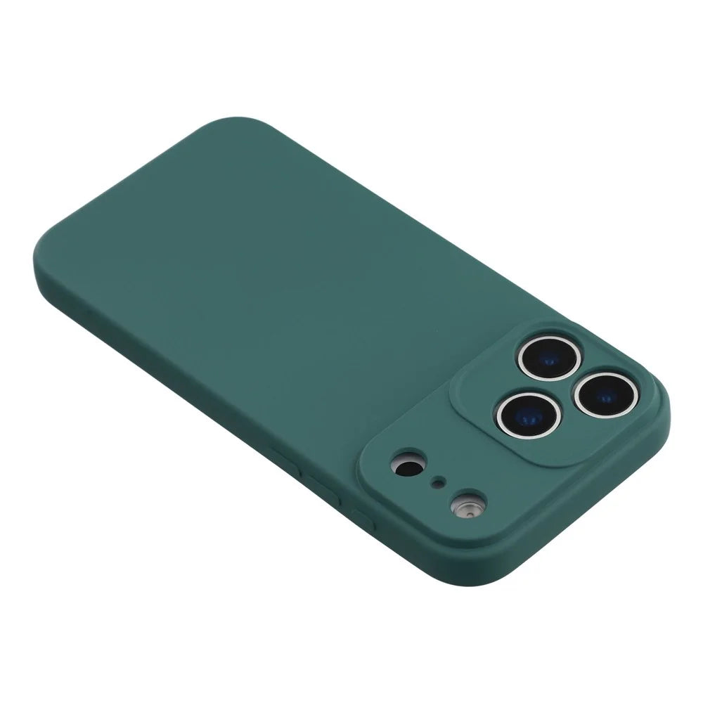 For iPhone 17 Pro Max Case TPU Back Soft Anti-Scratch Fiber Lining Phone Cover - Army Green - 5