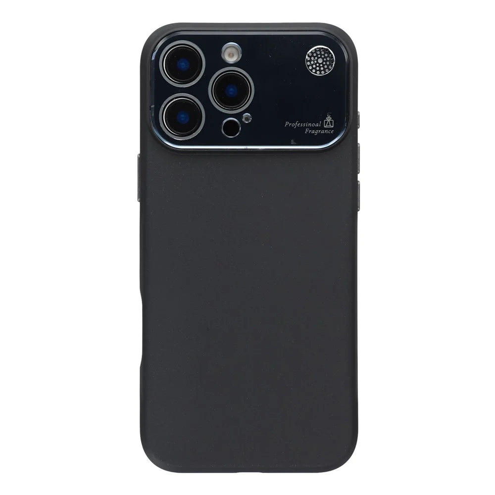 For iPhone 16 Pro Max Case Large Camera Window Liquid Silicone Aromatherapy Phone Cover - Black - 3