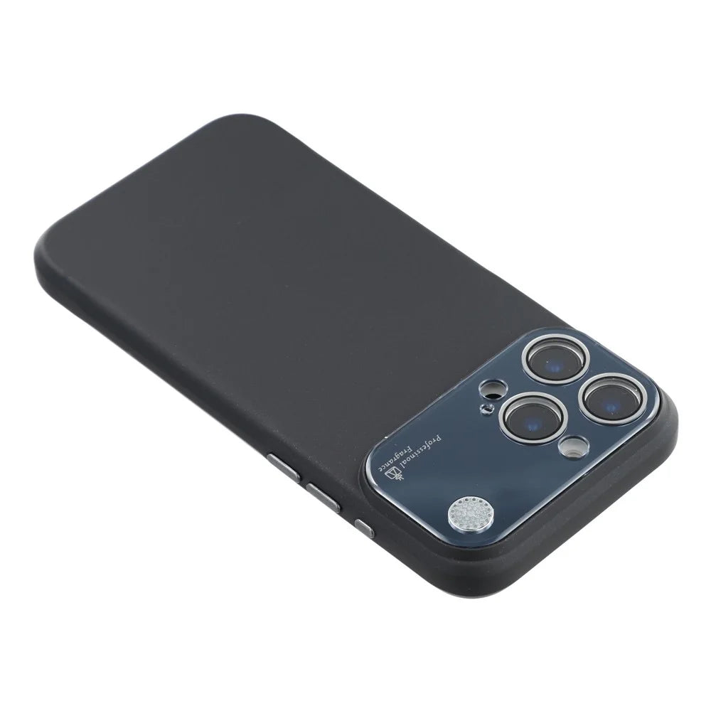 For iPhone 16 Pro Case Large Camera Window Liquid Silicone Aromatherapy Phone Cover - Black - 5